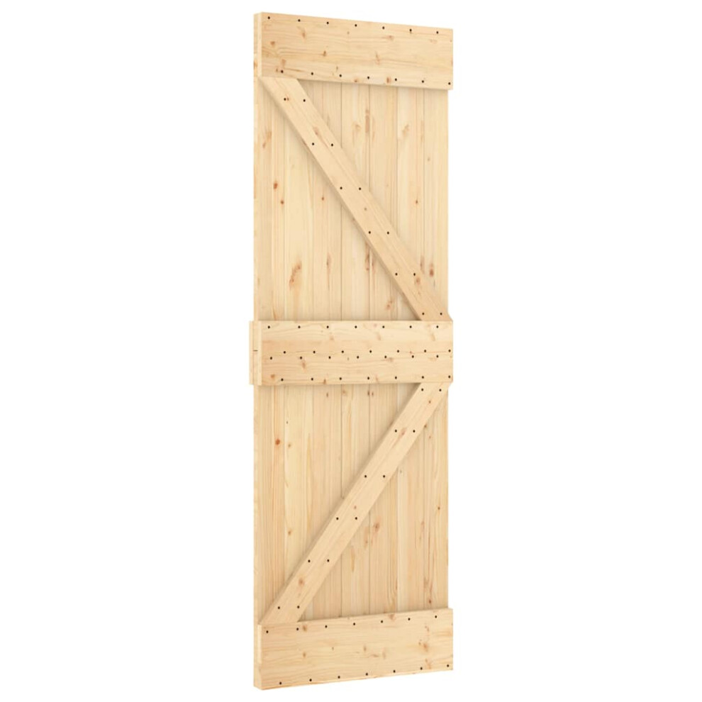 (triangle, 70 x 210 cm) vidaXL Solid Pine Wood Door Porch Wooden Sliding Entrance Door Home Front Door