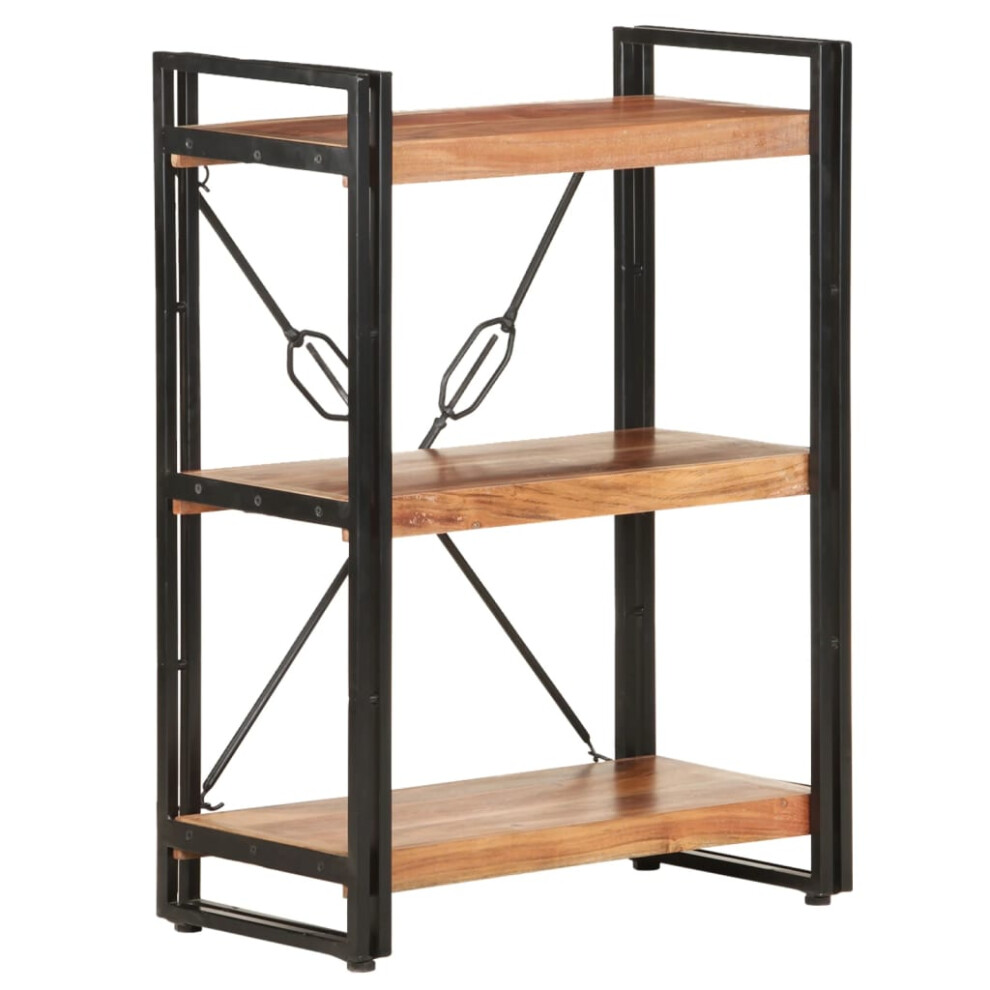 Vidaxl Solid Acacia Wood 3-Tier Bookcase 60X30x80 Cm Book Cabinet Bookshelf