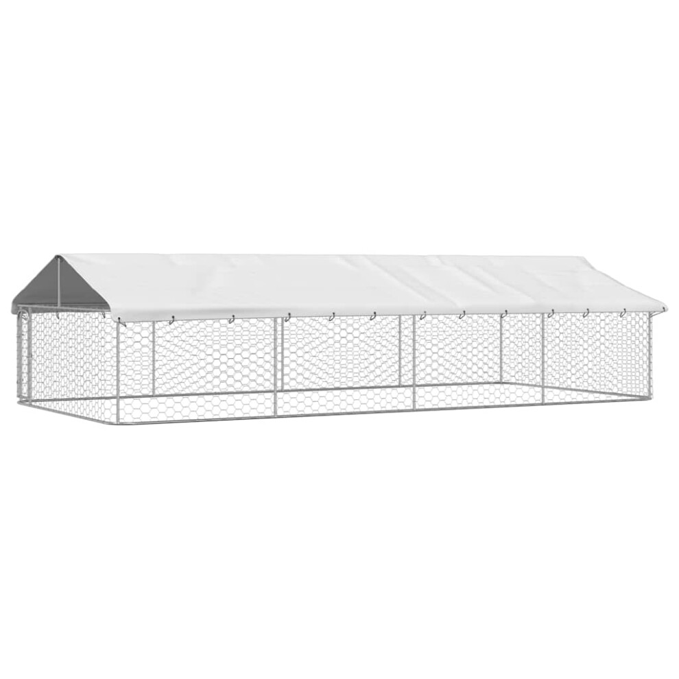 (600 x 300 x 150 cm) vidaXL Outdoor Dog Kennel with Roof Patio Enclosure Dog Cage Dog House Crate