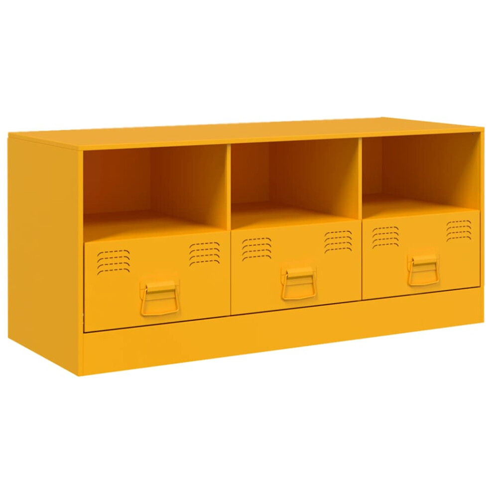 Vidaxl (Mustard Yellow) Tv Cabinet Tv Stand Tv Unit Entertainment Centre Olive Green Steel