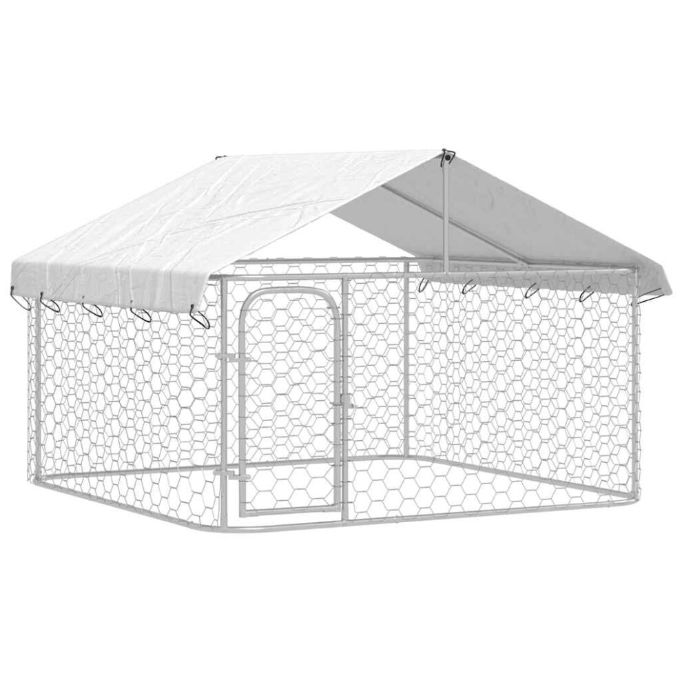 Vidaxl (200 X 200 X 150 Cm) Outdoor Dog Kennel With Roof Patio Enclosure Dog Cage Dog House Crate
