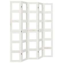 (40 x 220 cm/ 5 piece) vidaXL Room Divider Panel Office Privacy Screen White Solid Wood Paulownia