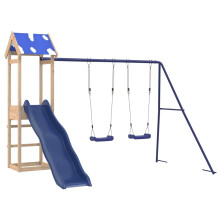 (solid pine wood) vidaXL Outdoor Playset Garden Playhouse Kids Playground Impregnated Wood Pine