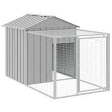 (light grey, 117 x 201 x 123 cm) vidaXL Chicken Cage with Run Farm Chicken Run Coop Hen House Galvanised Steel