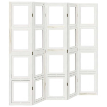 (40 x 180 cm/ 5 piece) vidaXL Room Divider Panel Office Privacy Screen White Solid Wood Paulownia