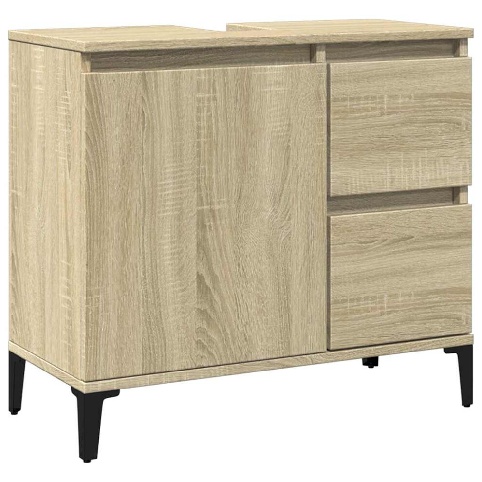Vidaxl Bathroom Cabinet Storage Cabinet Cupboard Sonoma Oak Engineered Wood
