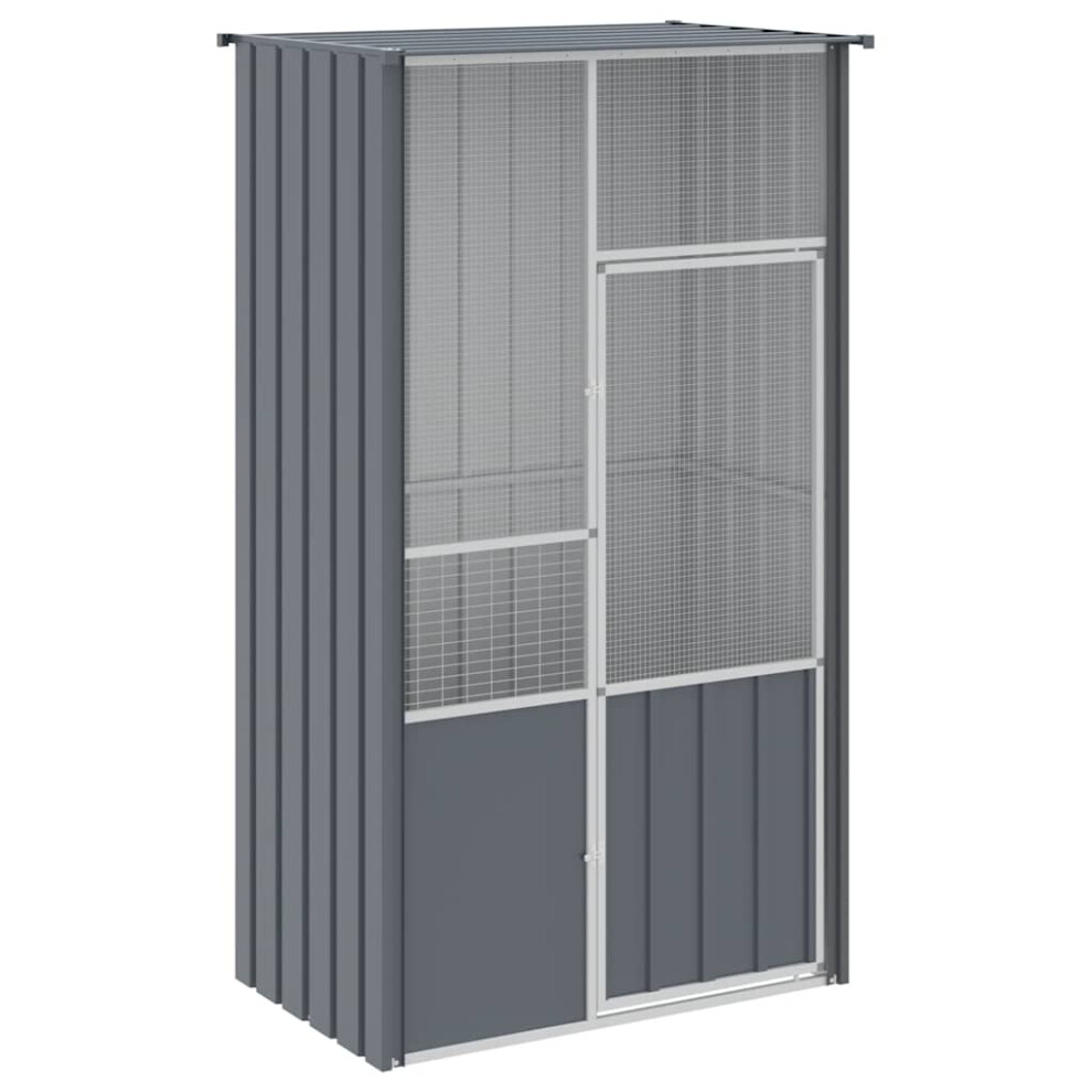 Vidaxl (, 115 X 78 X 200 Cm) Bird Cage Bird House Parrot Bird Aviary Parrot Cage Galvanised Steel Anthracite