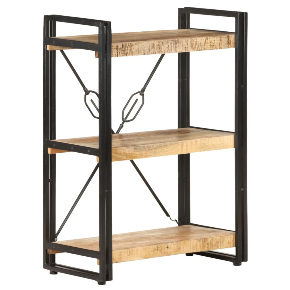 vidaXL Solid Mango Wood 3-Tier Bookcase 60x30x80 cm Book Cabinet Bookshelf
