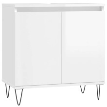 (high gloss white) vidaXL Bathroom Cabinet Vanity Unit Highboard Cupboard White Engineered Wood