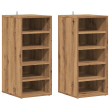 (artisan oak, 2 pcs) vidaXL 1/2x Shoe Bench Chipboard Shoe Organiser Rack Hall Bench Multi Colours