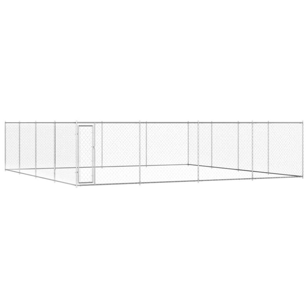 Vidaxl Outdoor Dog Kennel Galvanised Steel 760X760x185cm Puppy Playpen Cage