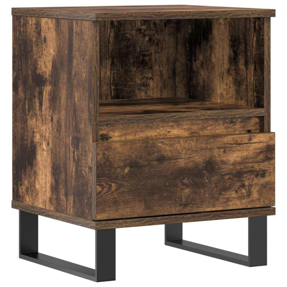 Vidaxl (Smoked Oak, 1 Pcs) Bedside Cabinets Nightstand Side Table Bed Cabinet Engineered Wood