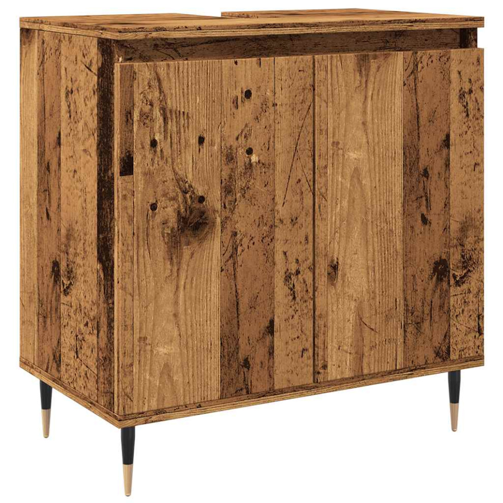 vidaXL Bathroom Cabinet Sink Cupboard Vanity Unit Old Wood Engineered Wood