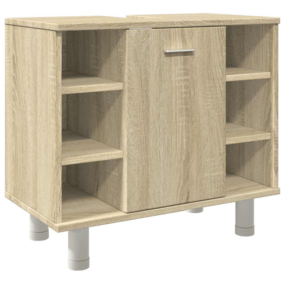 Vidaxl Bathroom Cabinet Sink Cupboard Vanity Unit Sonoma Oak Engineered Wood