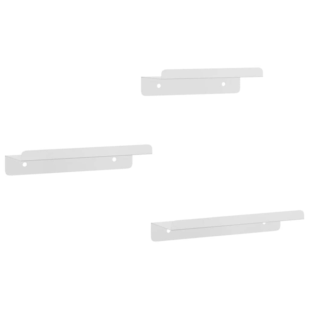 Vidaxl Wall Shelves Floating Shelf Storage Shelf Pcs Stainless Steel Silver Size 3