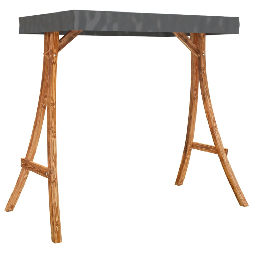 vidaXL Bent Wood Swing Frame with Anthracite Roof with Teak Finish Bench