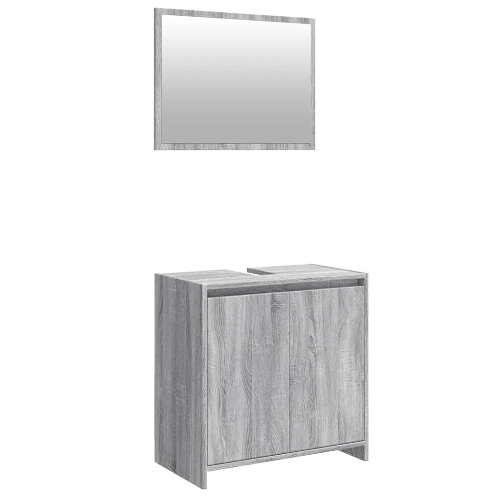 Vidaxl ( Sonoma) Bathroom Furniture Set Vanity Unit Organiser Cabinet Engineered Wood Grey