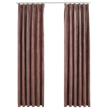 vidaXL 2x Blackout Curtains with Hooks Velvet Antique Pink 140x245cm Drape