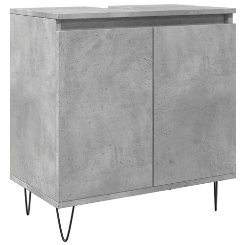 VidaXL vidaXL Bathroom Cabinet Cupboard Vanity Unit Concrete Grey Engineered Wood