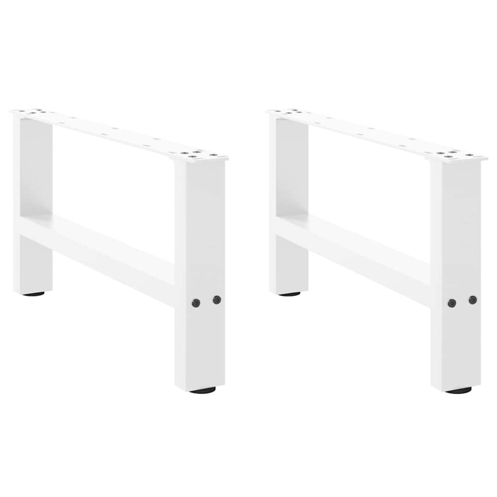 VIDAXL Steel Coffee Table Legs in White, 70x31 cm, Set of 2 - Image 2