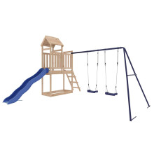 (Solid pinewood) vidaXL Outdoor Playset Wooden Playground Set Swing Set Impregnated Wood Pine