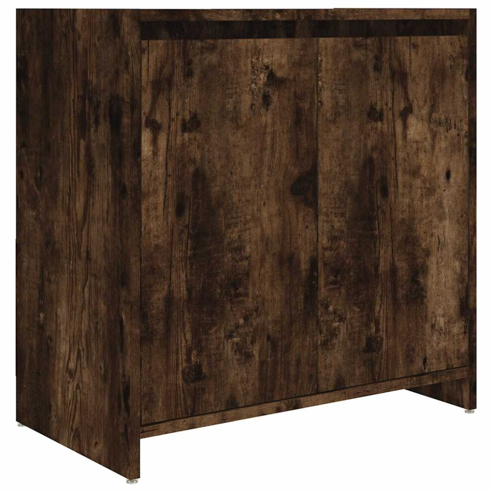 Vidaxl Bathroom Cabinet Smoked Oak Engineered Wood Cupboard Storage Cabinet