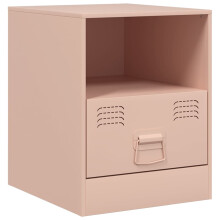 (pink, 1 pcs) vidaXL Bedside Cabinet Bedroom Nightstand Side Table Bed Cabinet Black Steel