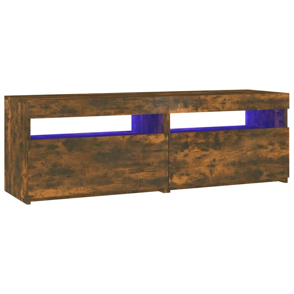 Vidaxl Tv Cabinet With Led Lights Smoked Oak Tv Console Media Unit Cabinet