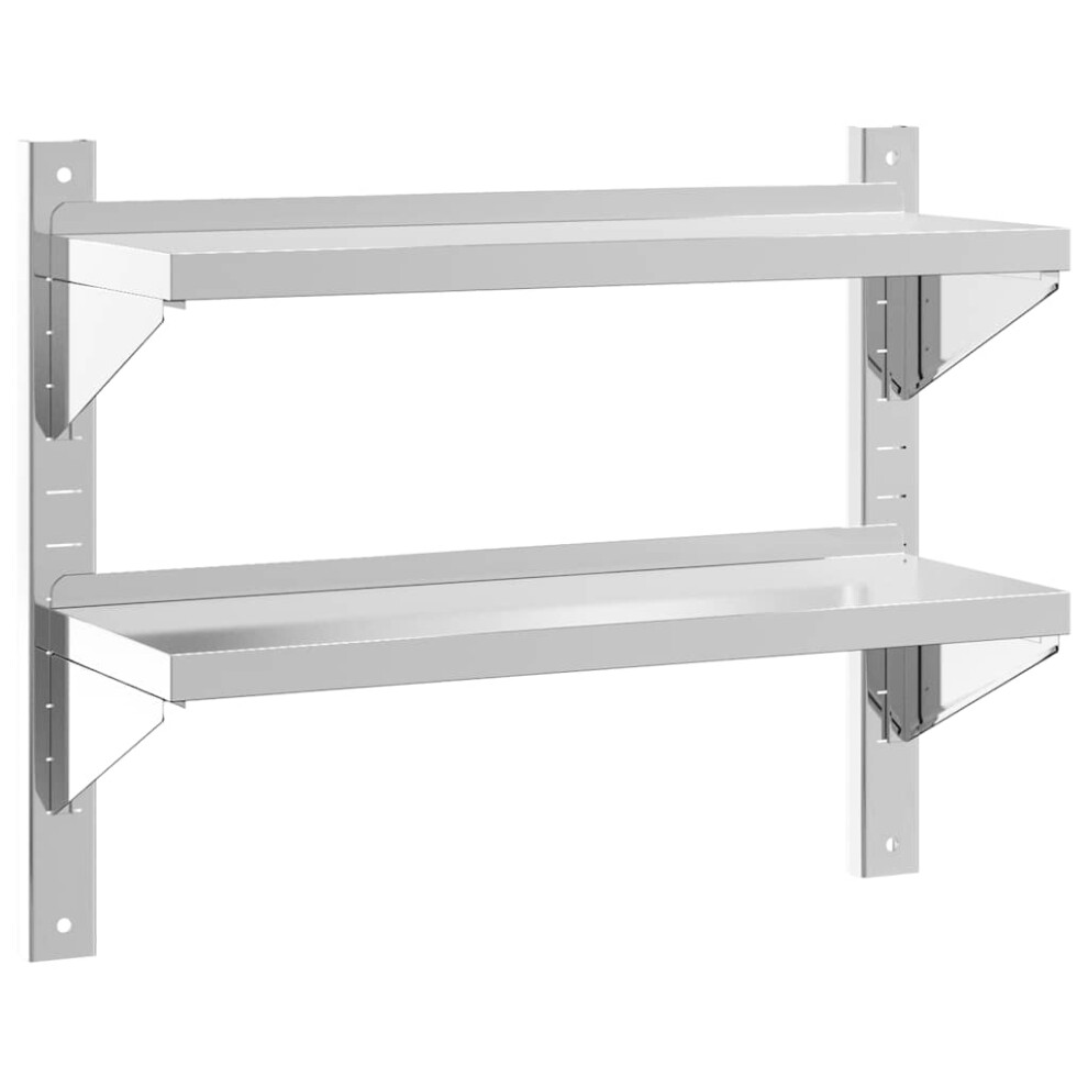 (75 X 23.5 X 60 Cm) Vidaxl Wall Shelf Floating Shelf Storage Shelf Rack Silver Stainless Steel 8721012409064