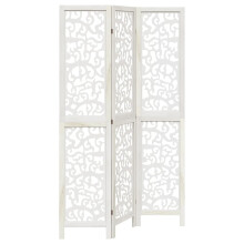 (40 x 180 cm/ 3 piece) vidaXL Room Divider Privacy Screen Room Partition White Solid Wood Paulownia