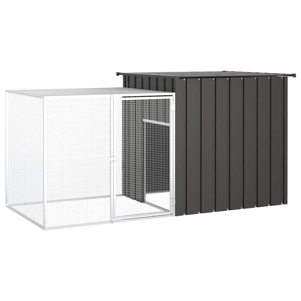 Vidaxl (Anthracite) Chicken Cage Galvanised Steel Animal Supply Anthracite/Grey Multi Sizes