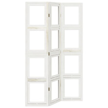 (40 x 180 cm/ 3 piece) vidaXL Room Divider Panel Office Privacy Screen White Solid Wood Paulownia
