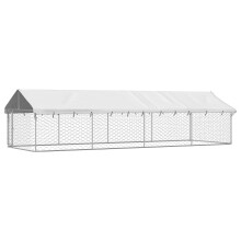 (600 x 200 x 150 cm) vidaXL Outdoor Dog Kennel with Roof Patio Enclosure Dog Cage Dog House Crate