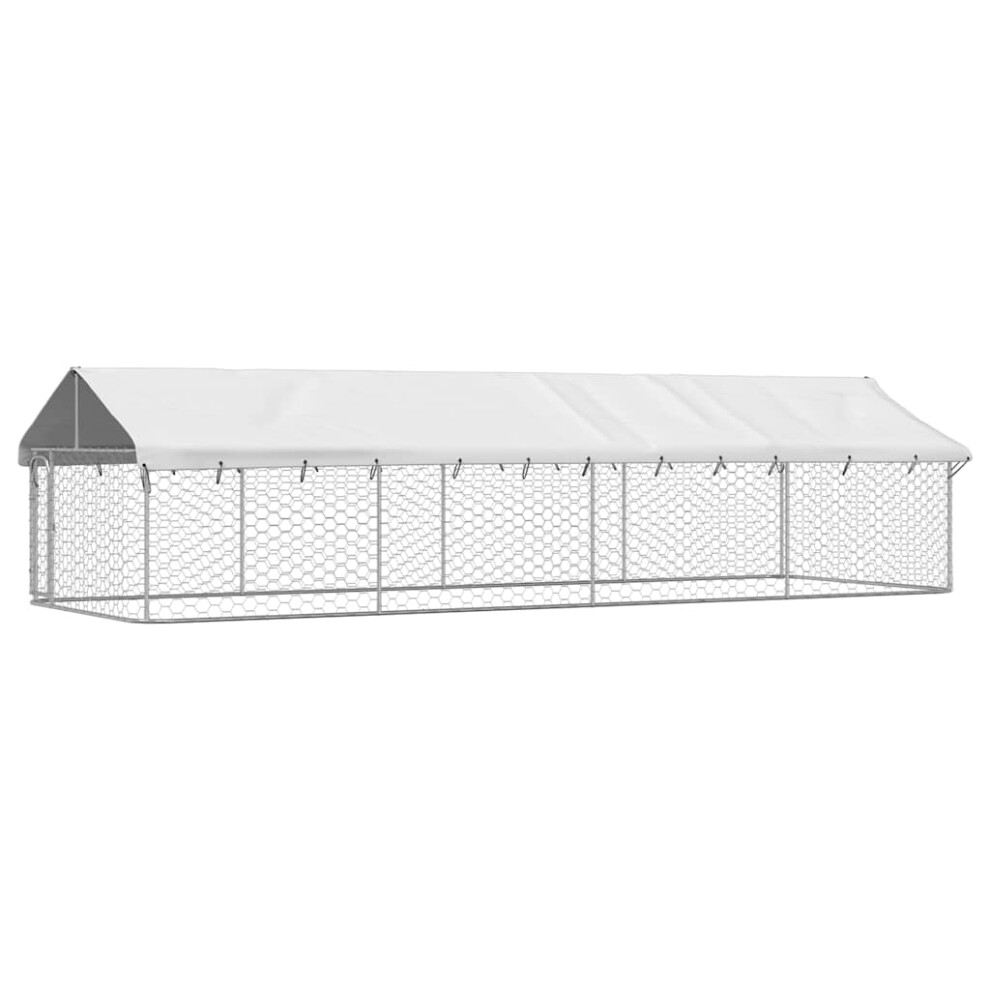 Vidaxl (600 X 200 X 150 Cm) Outdoor Dog Kennel With Roof Patio Enclosure Dog Cage Dog House Crate