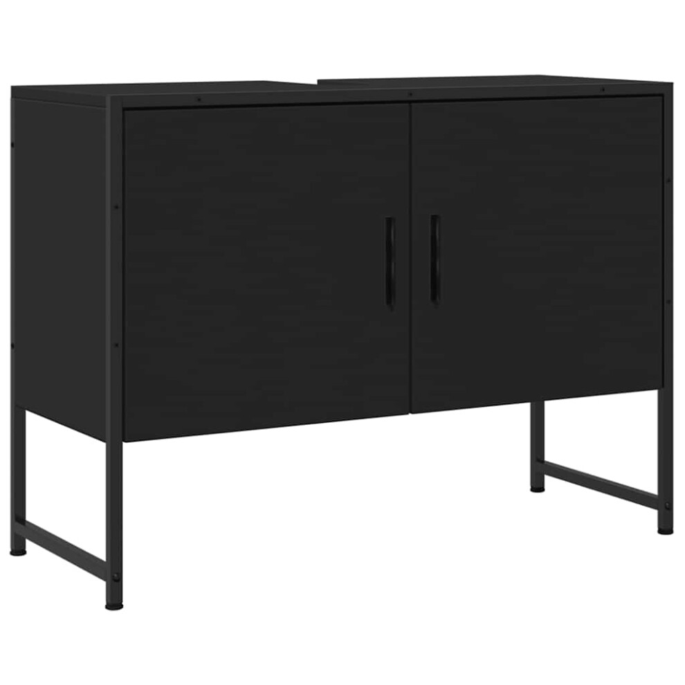 vidaXL Bathroom Sink Cabinet Vanity Unit Sink Cupboard Black Engineered Wood