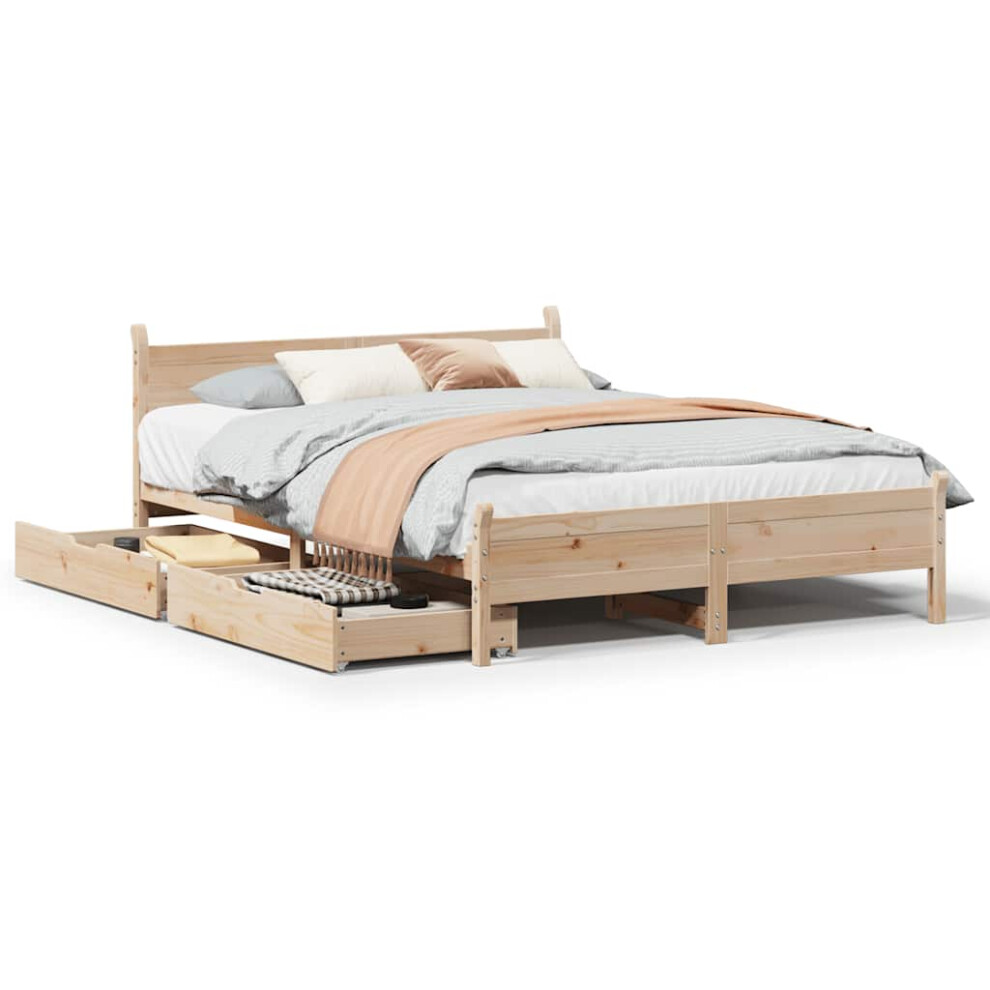 Vidaxl Bed Frame Without Mattress Home Bed Base 120X200 Cm Solid Wood Pine