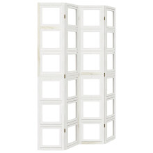 (40 x 220 cm/ 4 piece) vidaXL Room Divider Panel Office Privacy Screen White Solid Wood Paulownia