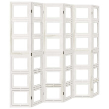 (40 x 200 cm/ 6 piece) vidaXL Room Divider Panel Office Privacy Screen White Solid Wood Paulownia