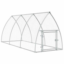 vidaXL Chicken Cage Farm Chicken Coop Chicken Run Cage Silver Galvanised Steel