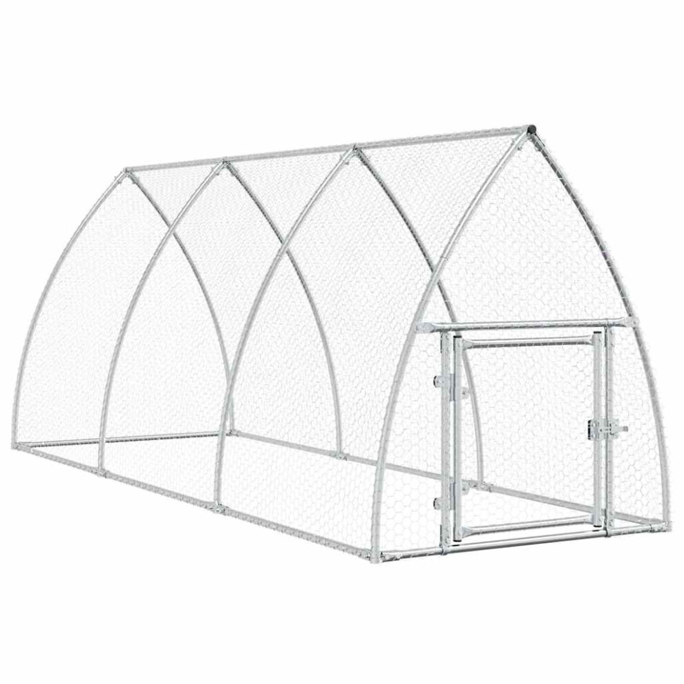 Vidaxl Chicken Cage Farm Chicken Coop Chicken Run Cage Galvanised Steel Silver