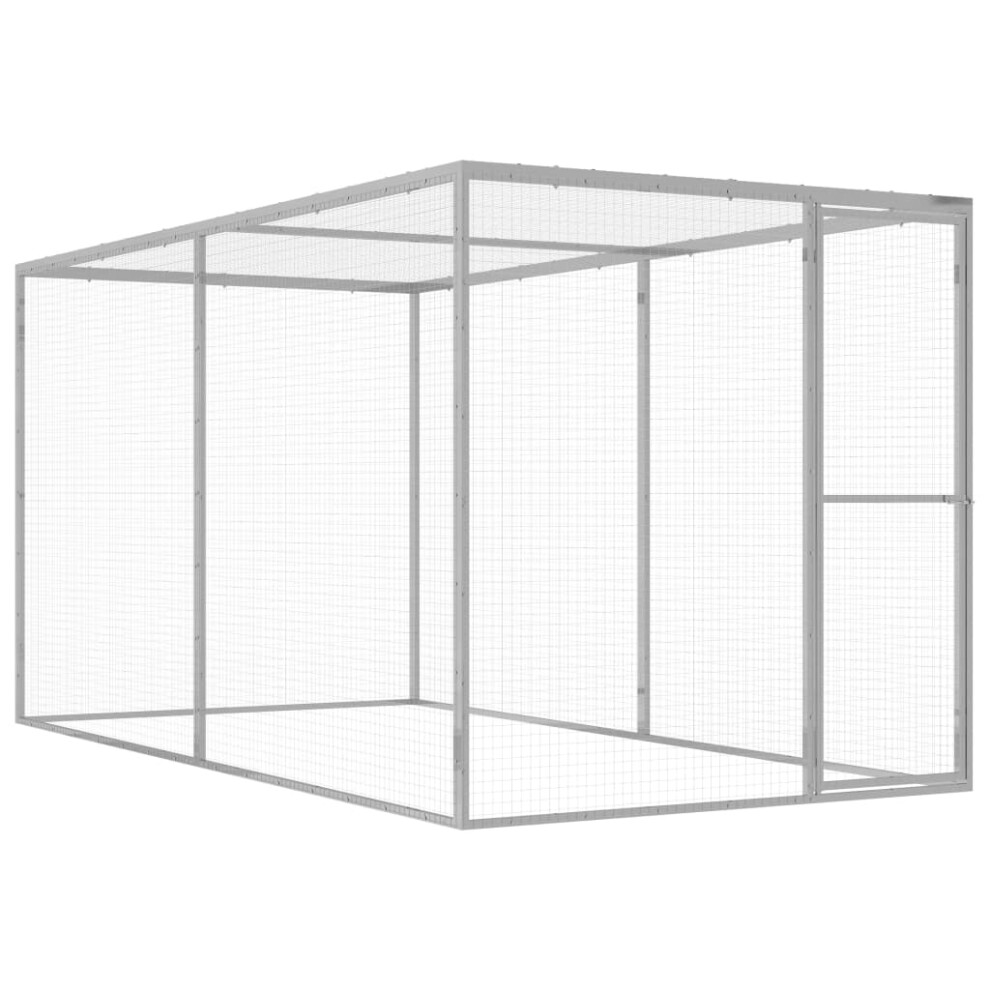 vidaXL Cat Cage Galvanised Steel Small Animal Pet Cage Security House Outdoor