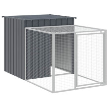 (anthracite, 110 x 201 x 110 cm) vidaXL Chicken Cage Chicken Run Coop with Run Anthracite Galvanised Steel