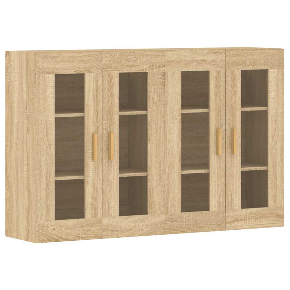 vidaXL Wall Mounted Cabinets Side Cabinet 2 pcs Sonoma Oak Engineered Wood
