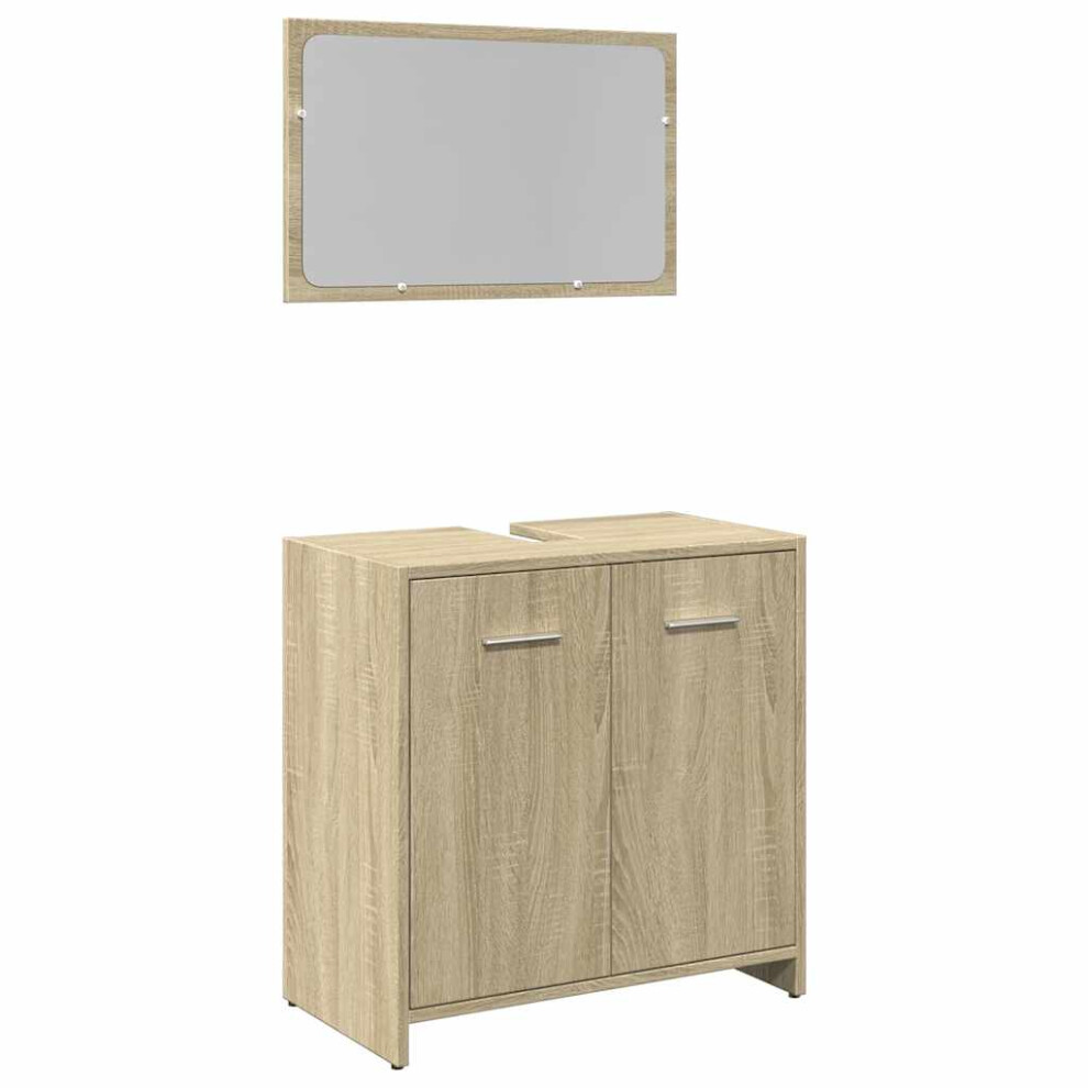 Vidaxl Bathroom Furniture Set 2 Piece Sink Cabinet Sonoma Oak Engineered Wood