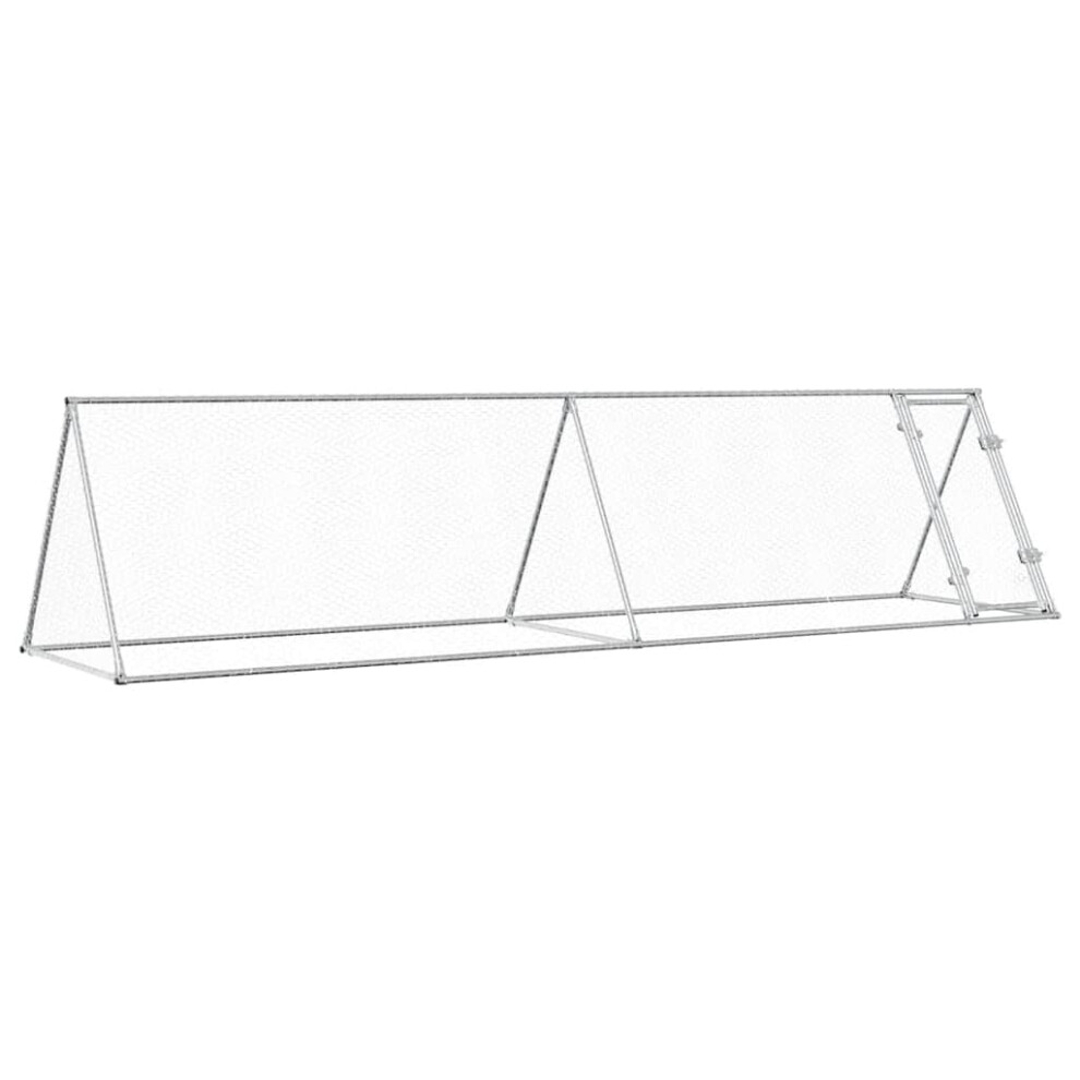 Vidaxl Chicken Cage Farm Chicken Coop Chicken Run Cage Galvanised Steel Silver