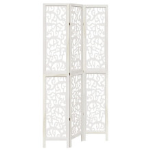 (40 x 220 cm/ 3 piece) vidaXL Room Divider Privacy Screen Room Partition White Solid Wood Paulownia
