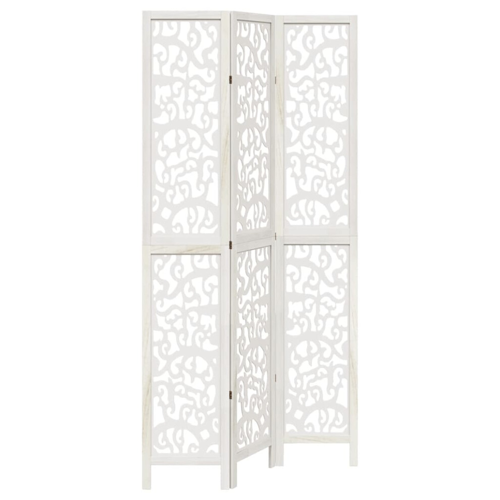 Vidaxl (40 X 220 Cm/ 3 Piece) Room Divider Privacy Screen Room Partition White Solid Wood Paulownia