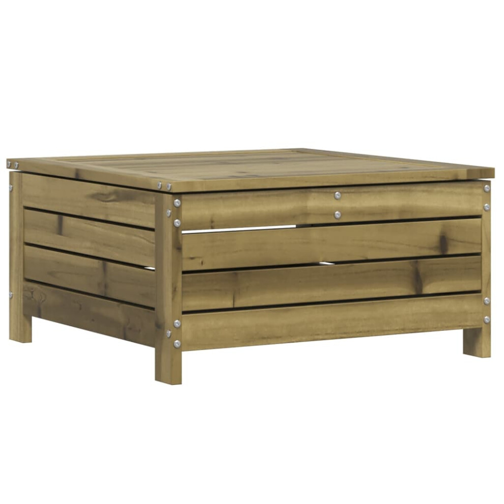 Vidaxl Garden Footstool With Cushion Ottoman Footrest Impregnated Wood Pine