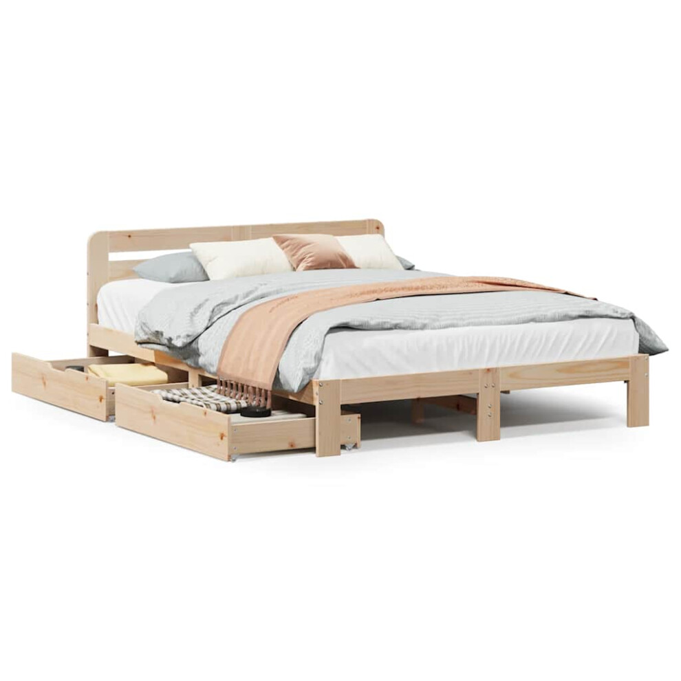 New Vidaxl Bed Frame Without Mattress Home Bed Base 120X200 Cm Solid Wood Pine