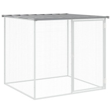 (light grey, 103 x 98 x 90 cm) vidaXL Chicken Cage with Roof Farm Chicken Run Coop Hen House Galvanised Steel